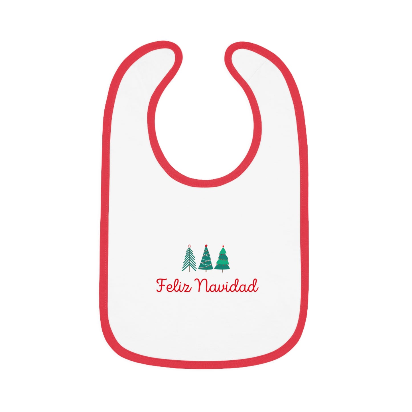 Feliz Navidad Baby Contrast Trim Jersey Bib