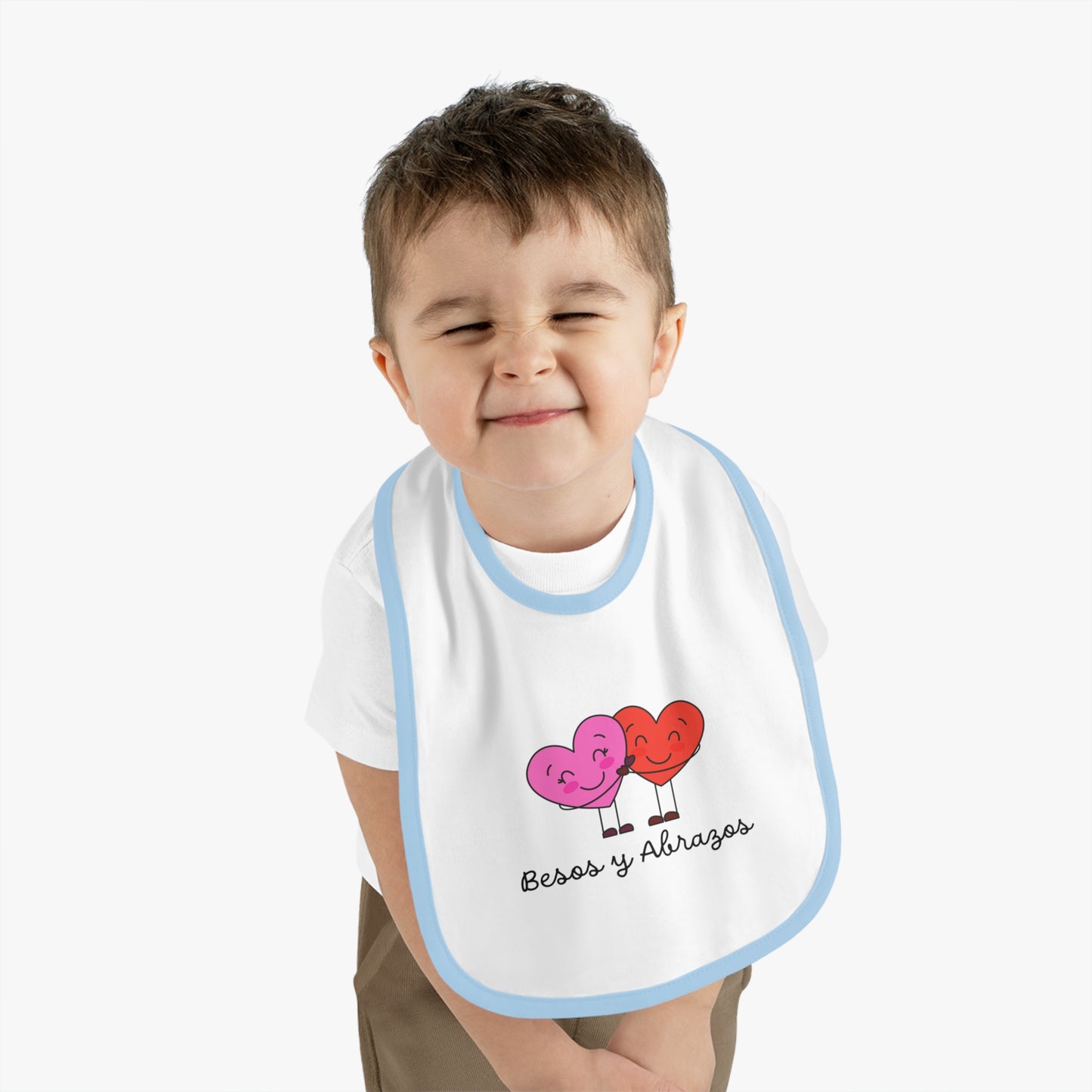 Besos Baby Contrast Trim Jersey Bib