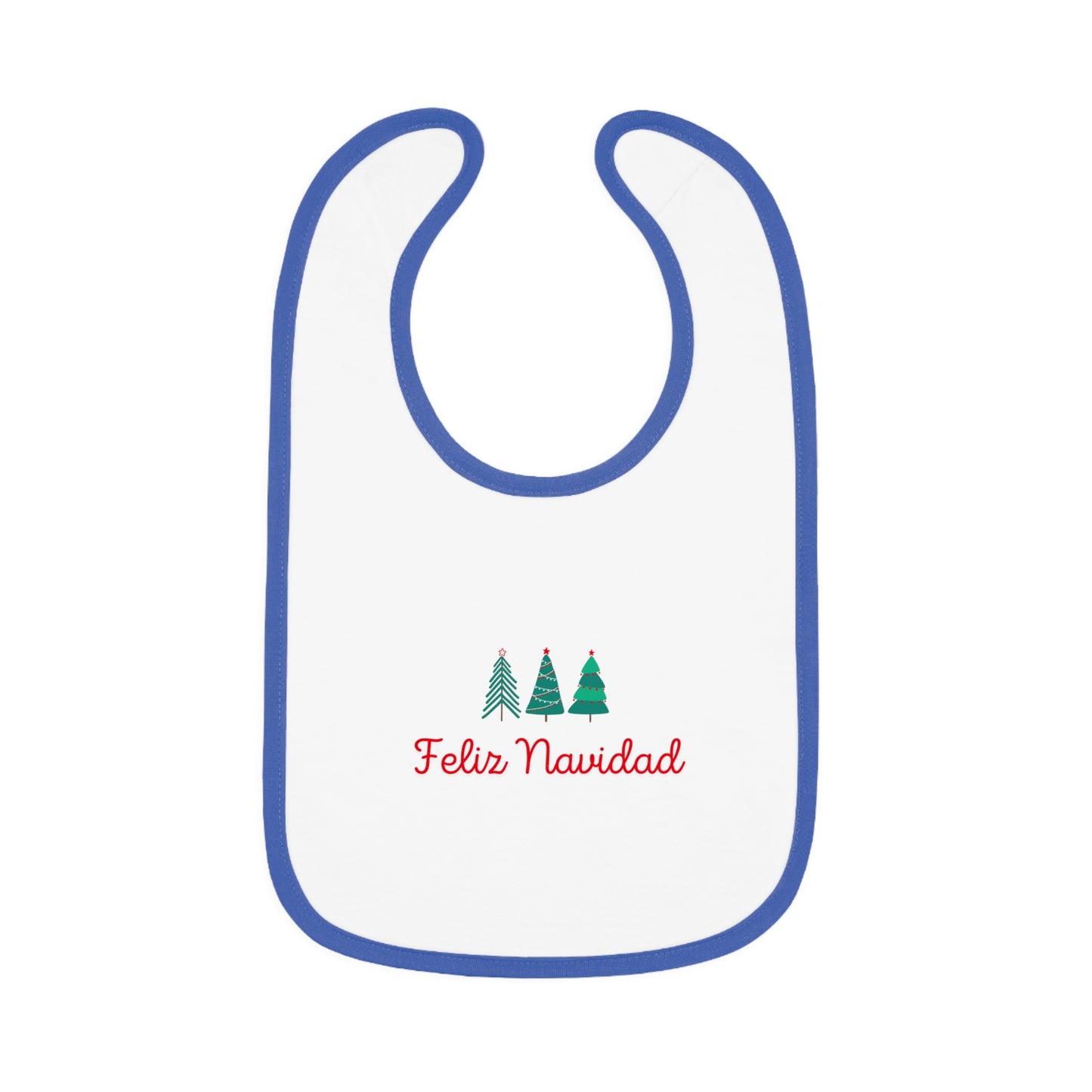 Feliz Navidad Baby Contrast Trim Jersey Bib