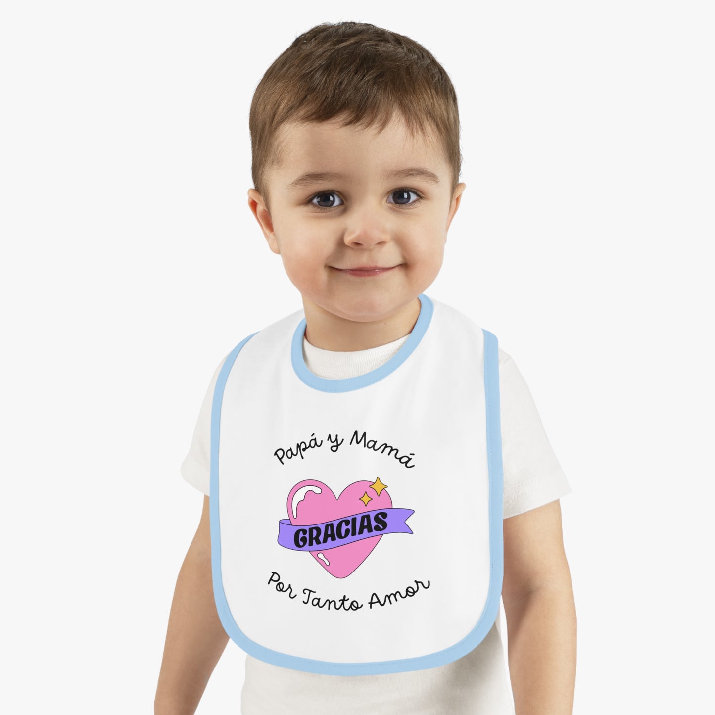 Gracias Baby Contrast Trim Jersey Bib