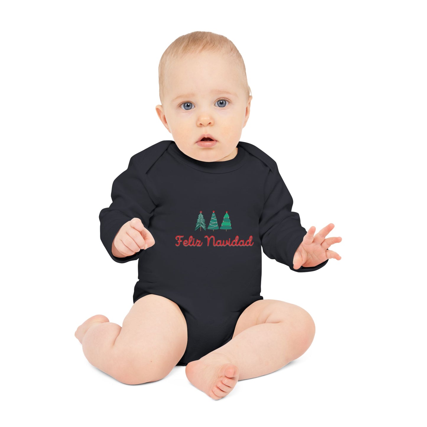 Feliz Navidad Baby Long-Sleeve Organic Bodysuit