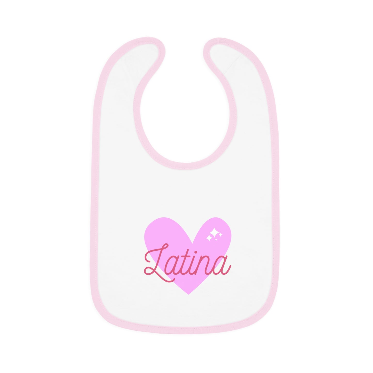 Latina Heart Baby Contrast Trim Jersey Bib