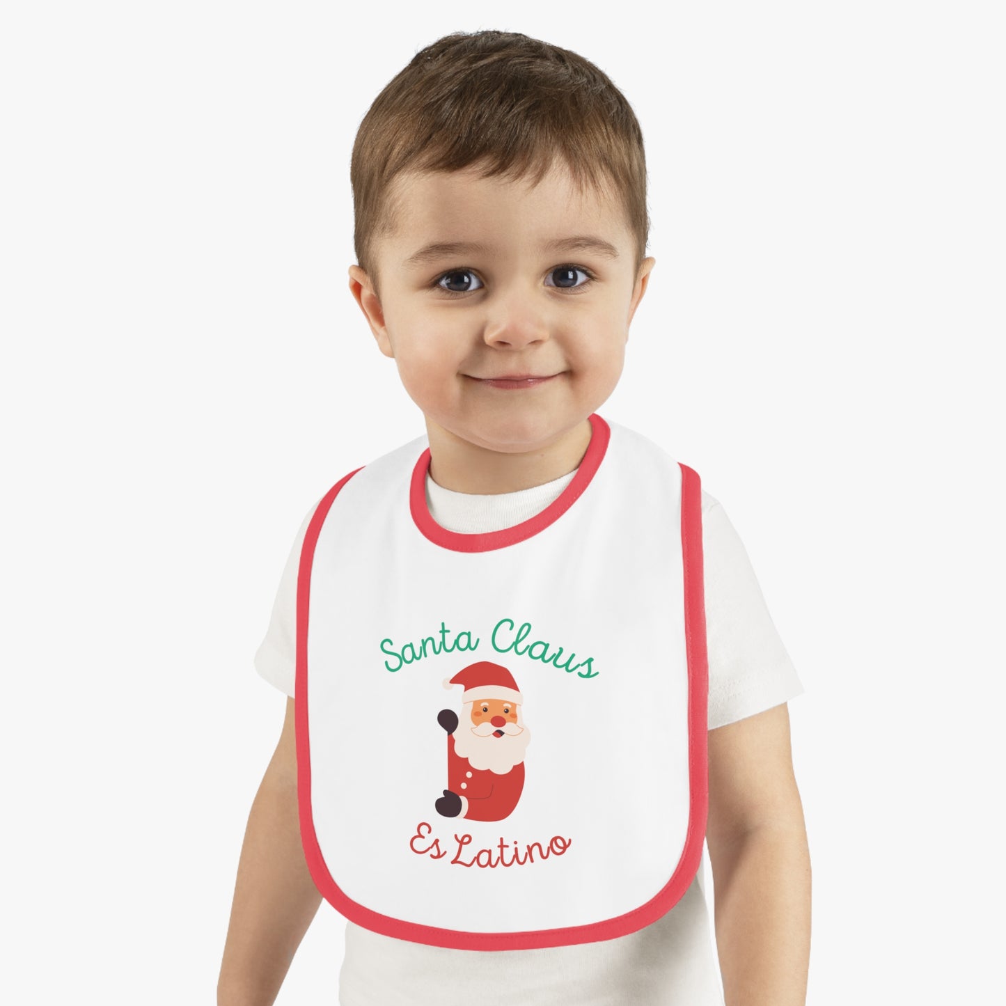 Santa Claus Baby Contrast Trim Jersey Bib