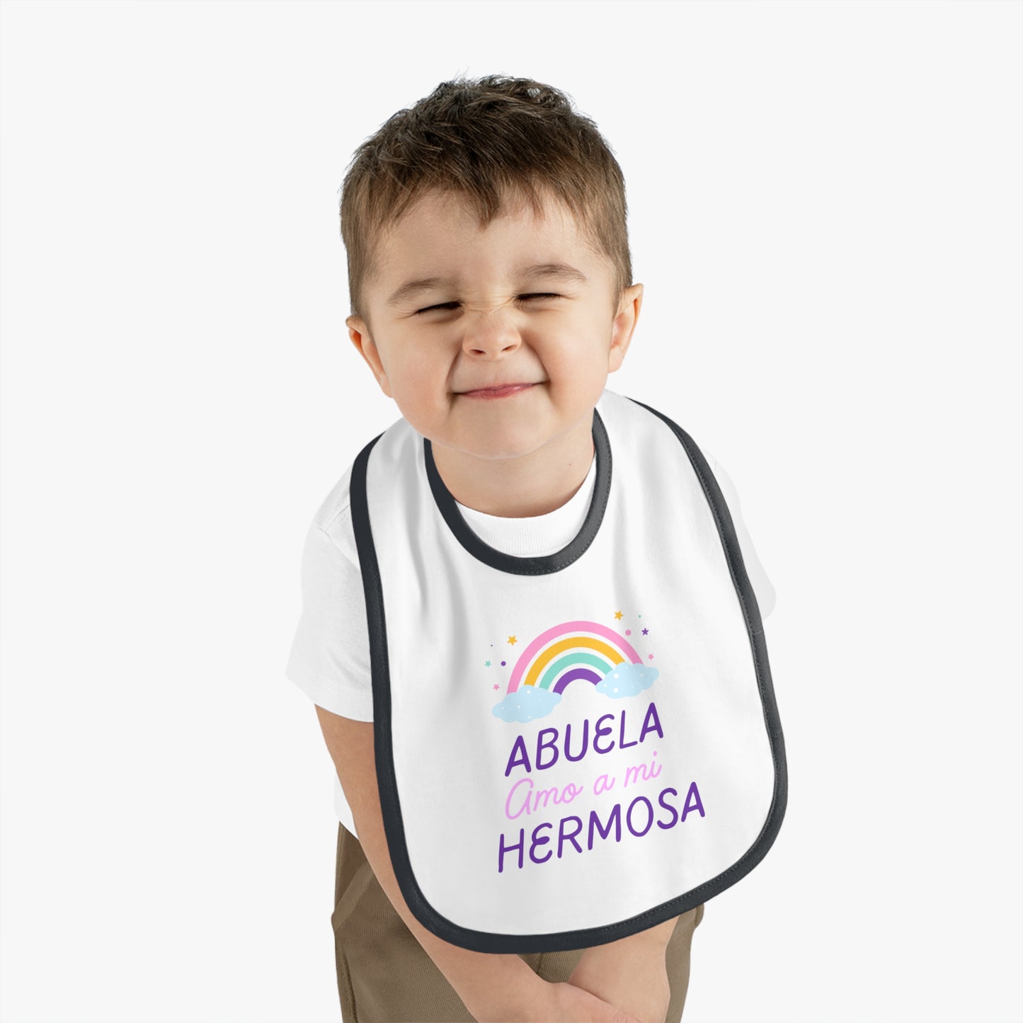 Abuela Baby Contrast Trim Jersey Bib