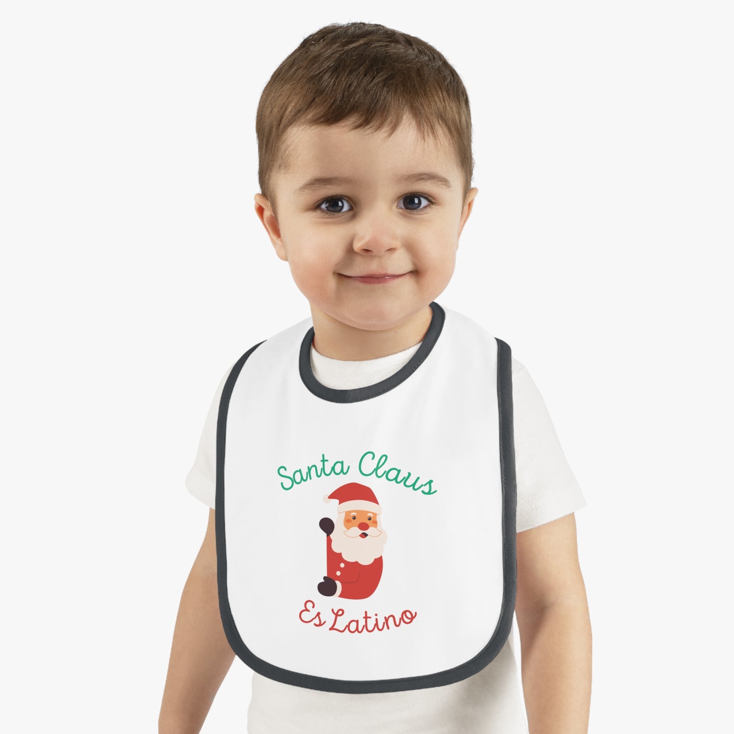Santa Claus Baby Contrast Trim Jersey Bib