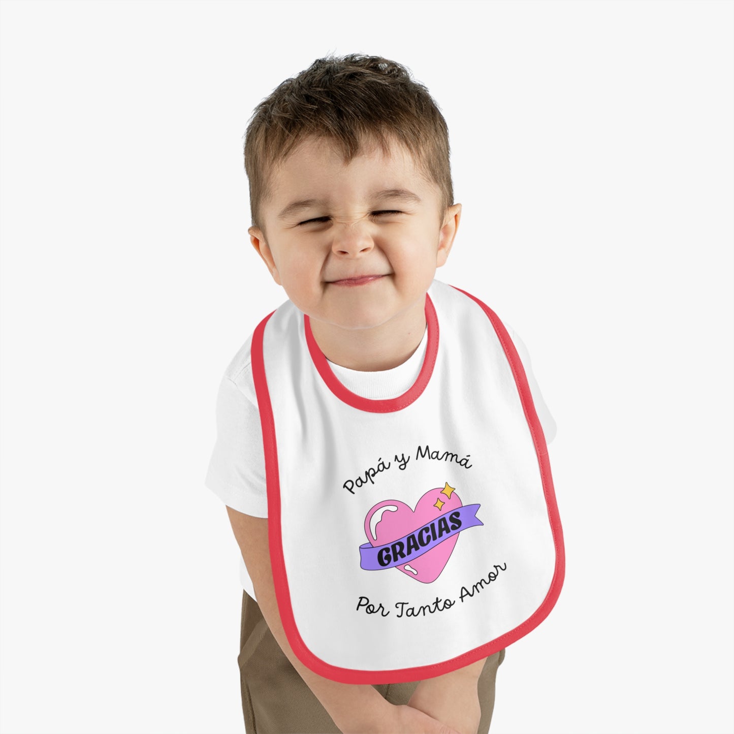 Gracias Baby Contrast Trim Jersey Bib