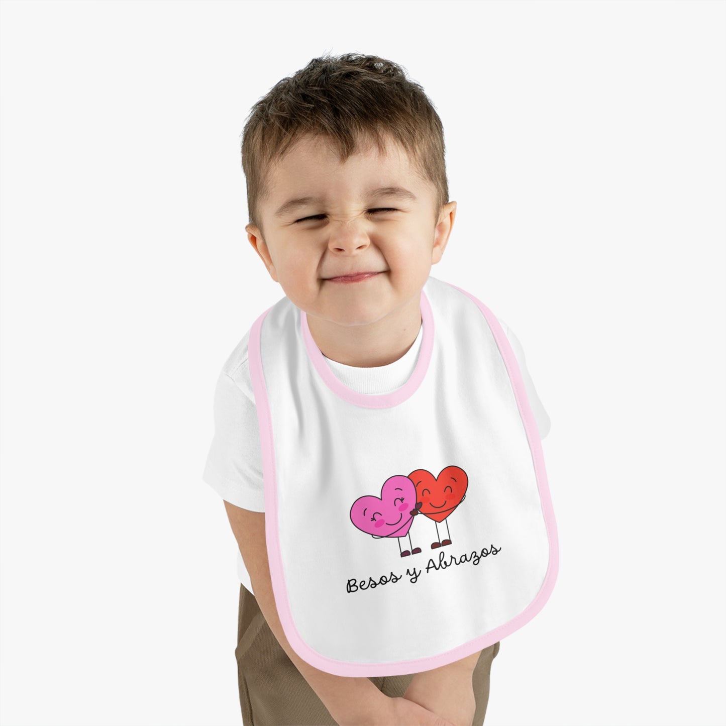 Besos Baby Contrast Trim Jersey Bib