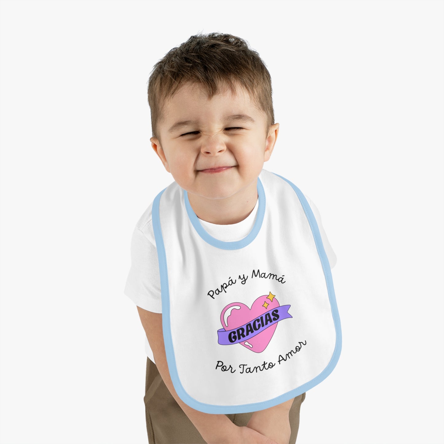 Gracias Baby Contrast Trim Jersey Bib