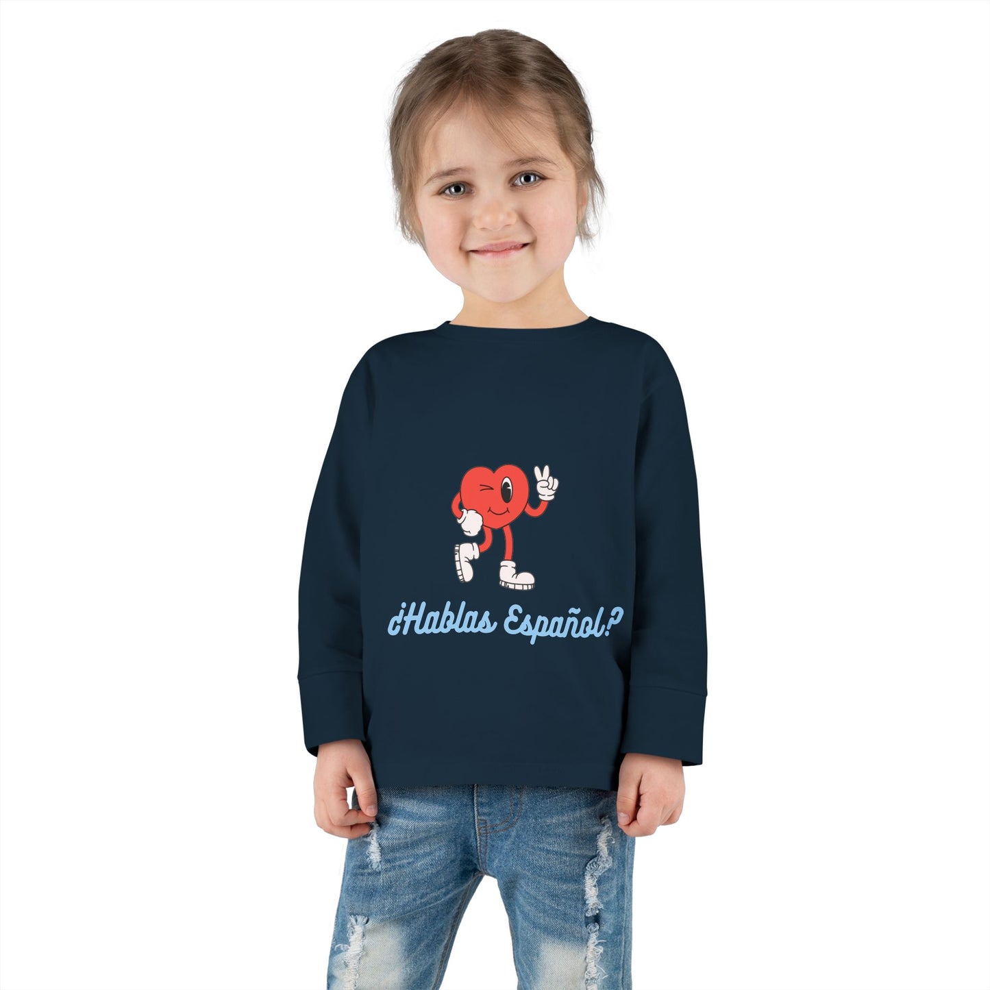 Hablas Español Toddler Long Sleeve Tee
