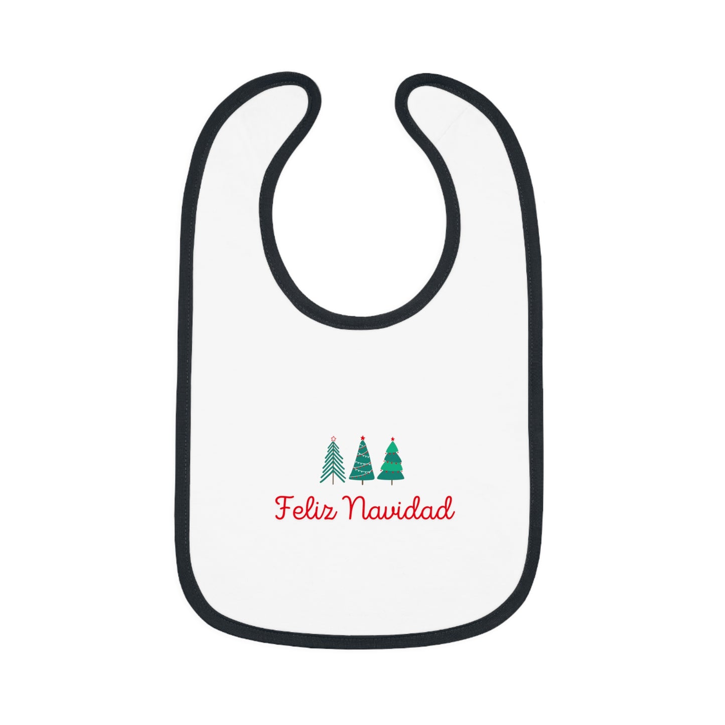 Feliz Navidad Baby Contrast Trim Jersey Bib