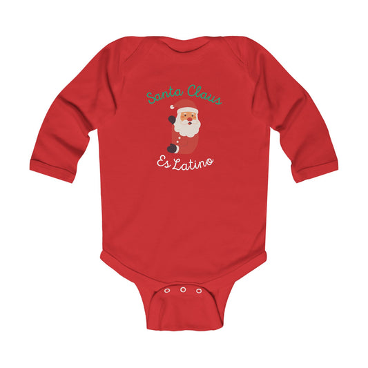 Santa Claus Red Infant Long Sleeve Bodysuit