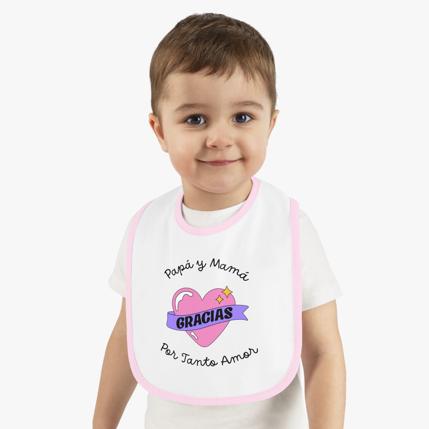 Gracias Baby Contrast Trim Jersey Bib