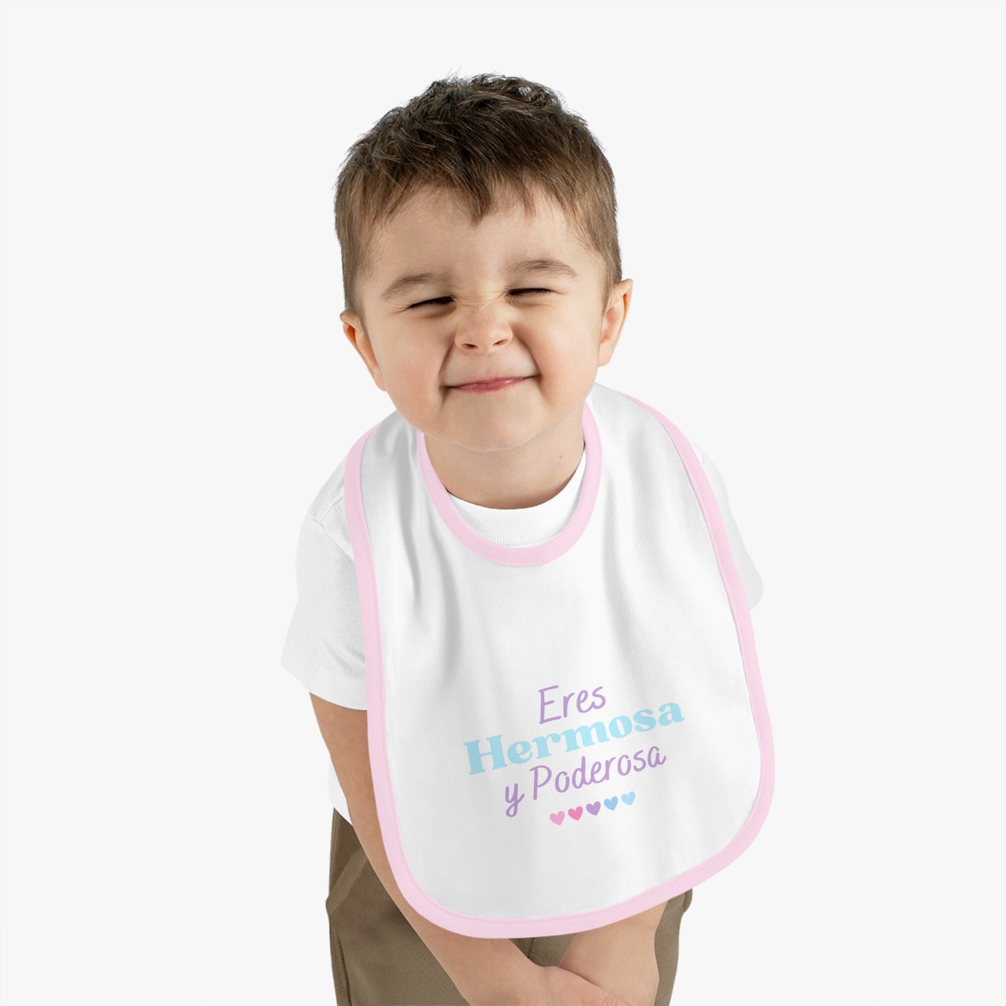 Eres Hermosa Baby Contrast Trim Jersey Bib