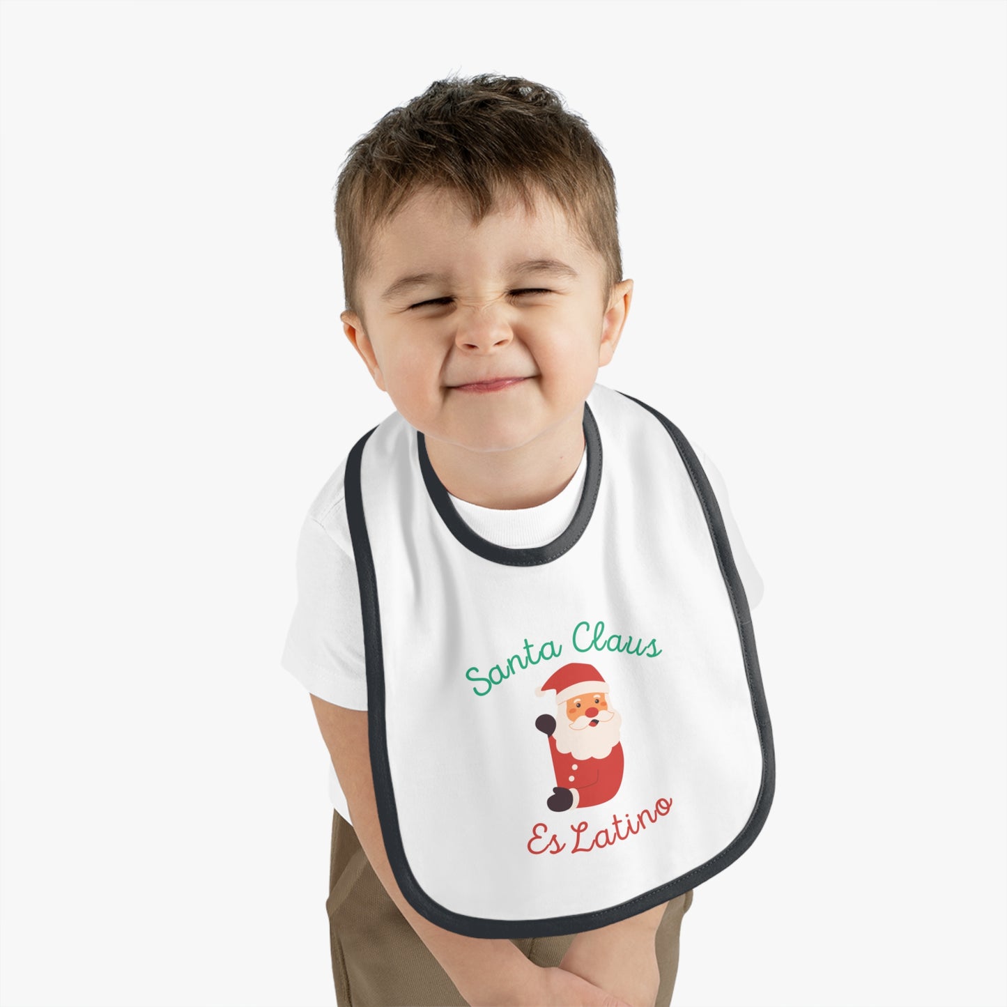 Santa Claus Baby Contrast Trim Jersey Bib