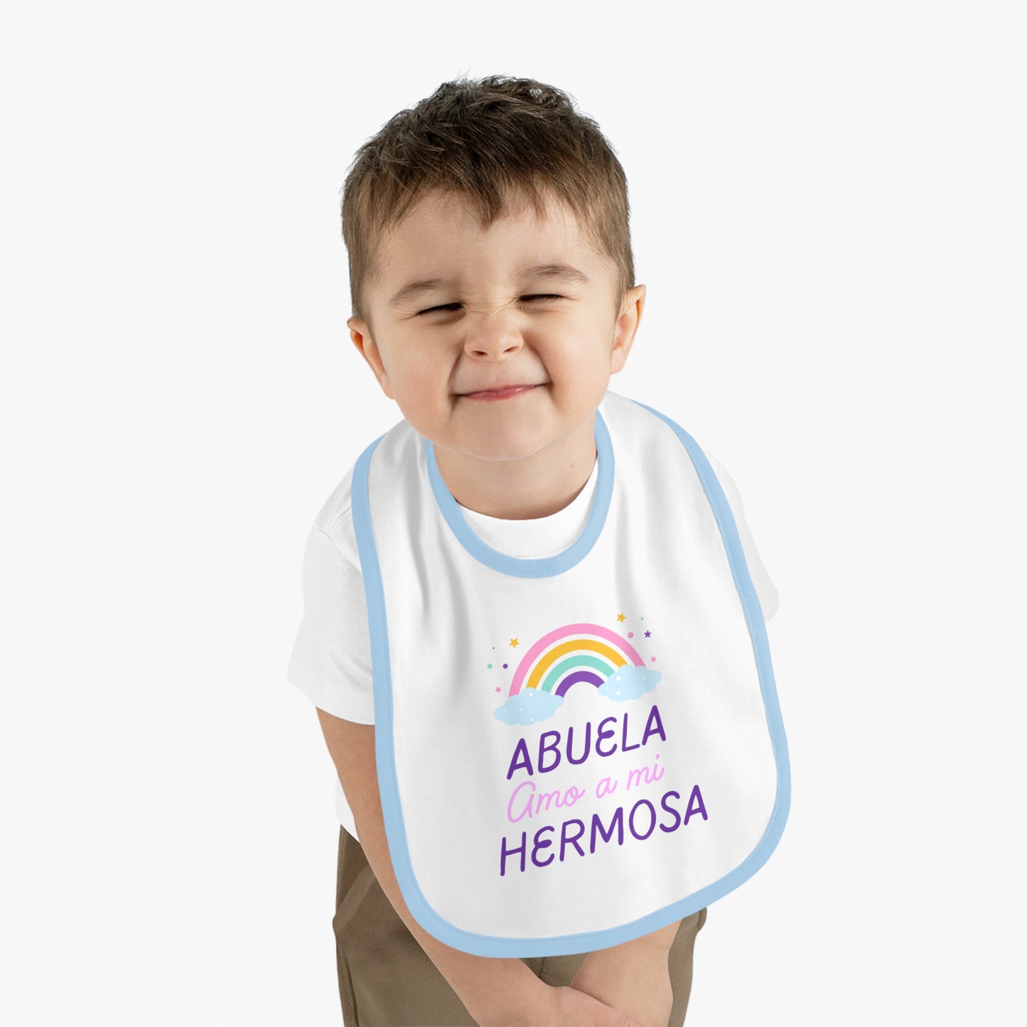 Abuela Baby Contrast Trim Jersey Bib