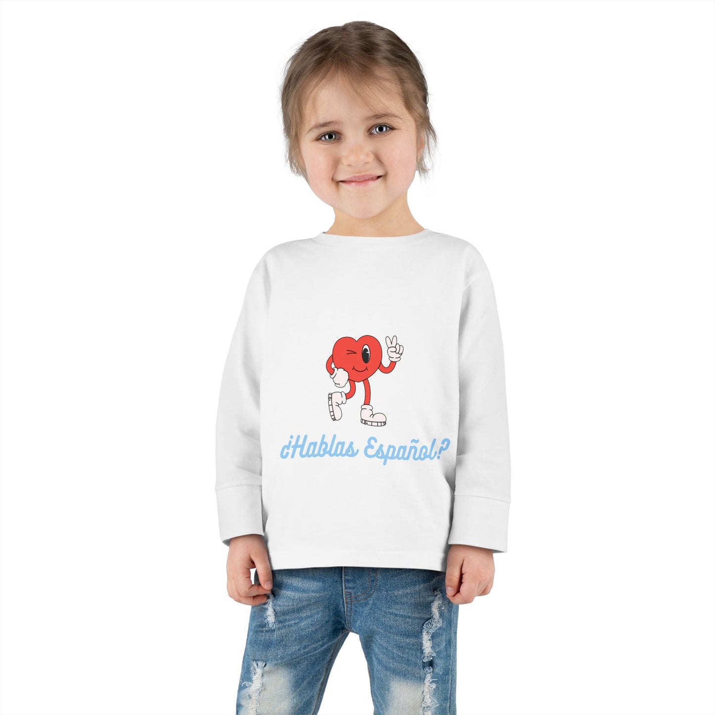 Hablas Español Toddler Long Sleeve Tee