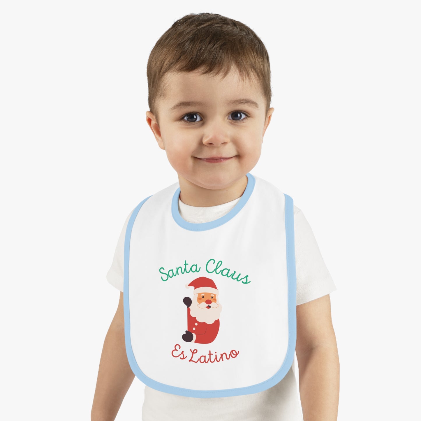 Santa Claus Baby Contrast Trim Jersey Bib