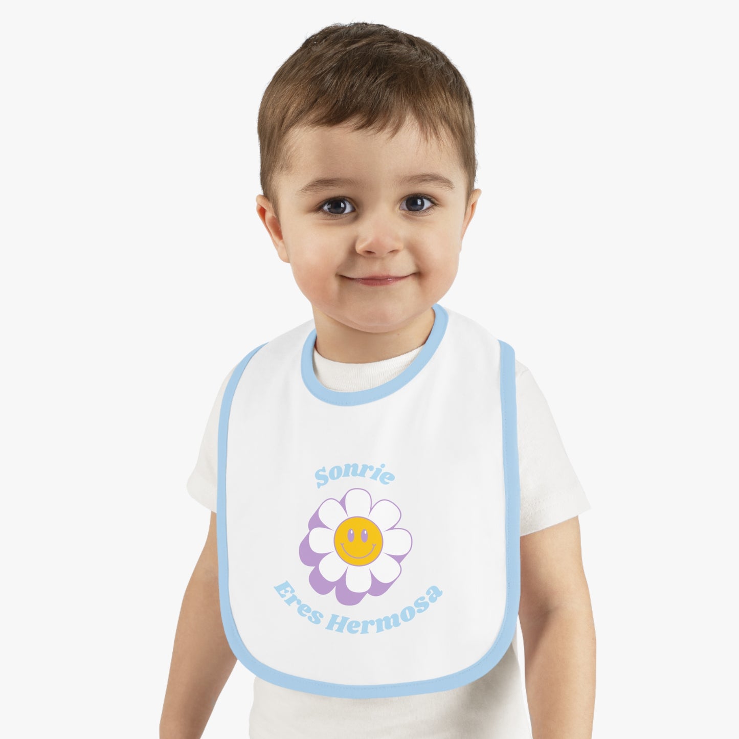 Sonrie Baby Contrast Trim Jersey Bib