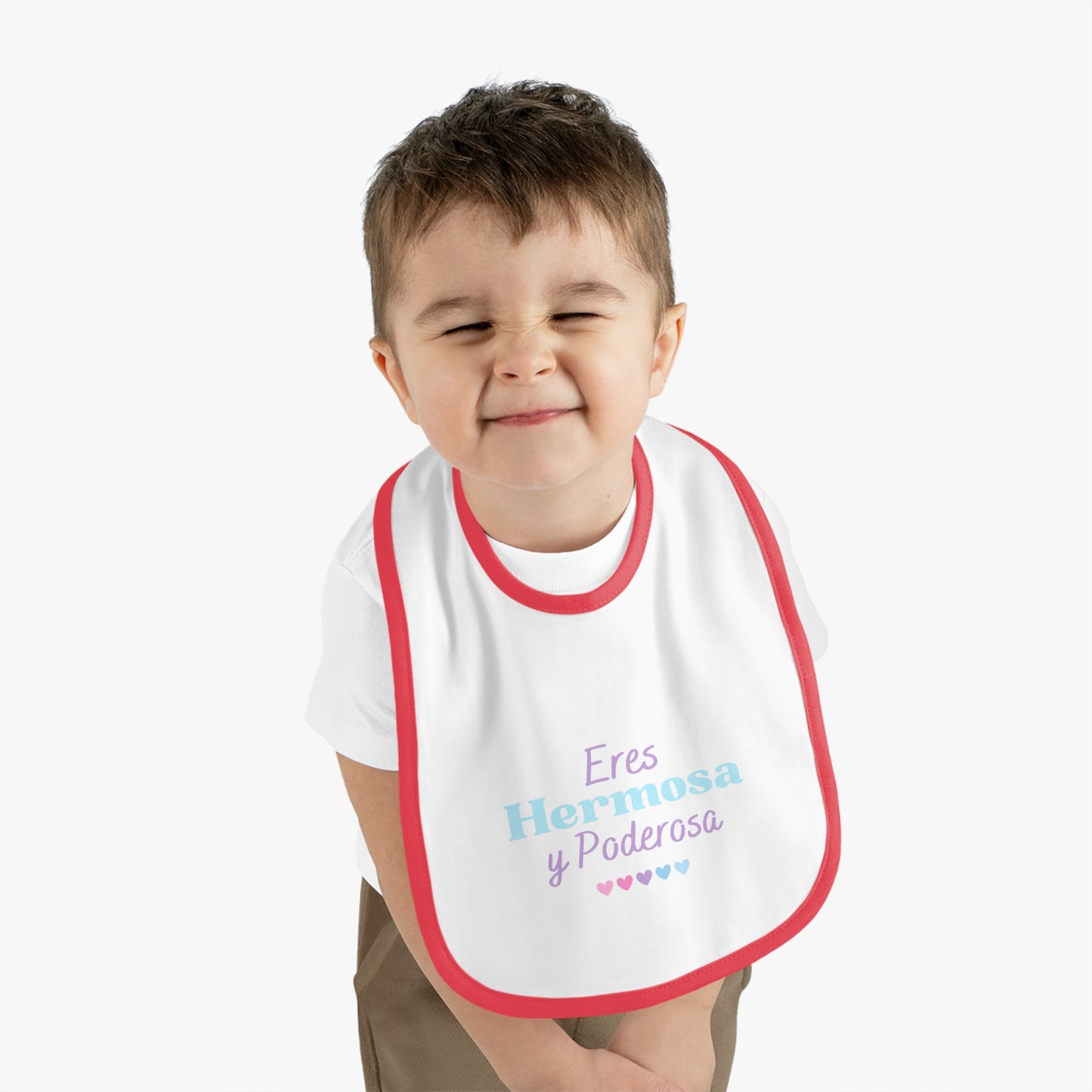 Eres Hermosa Baby Contrast Trim Jersey Bib