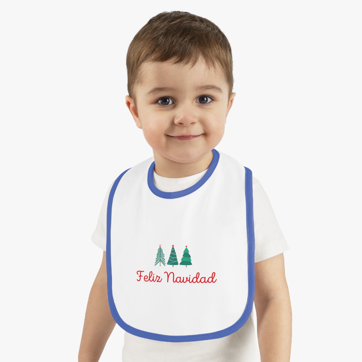 Feliz Navidad Baby Contrast Trim Jersey Bib