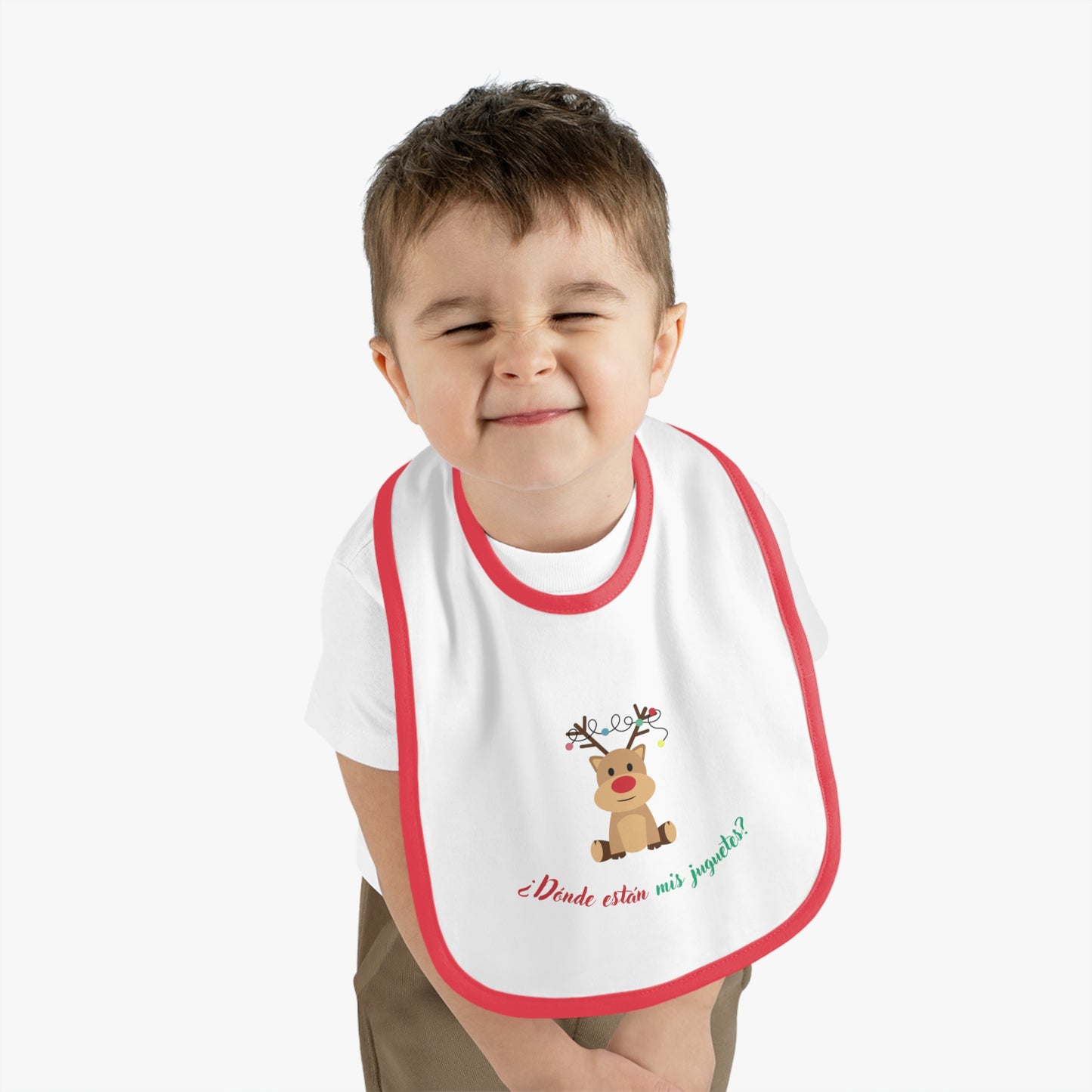 Mis Juguetes Baby Contrast Trim Jersey Bib