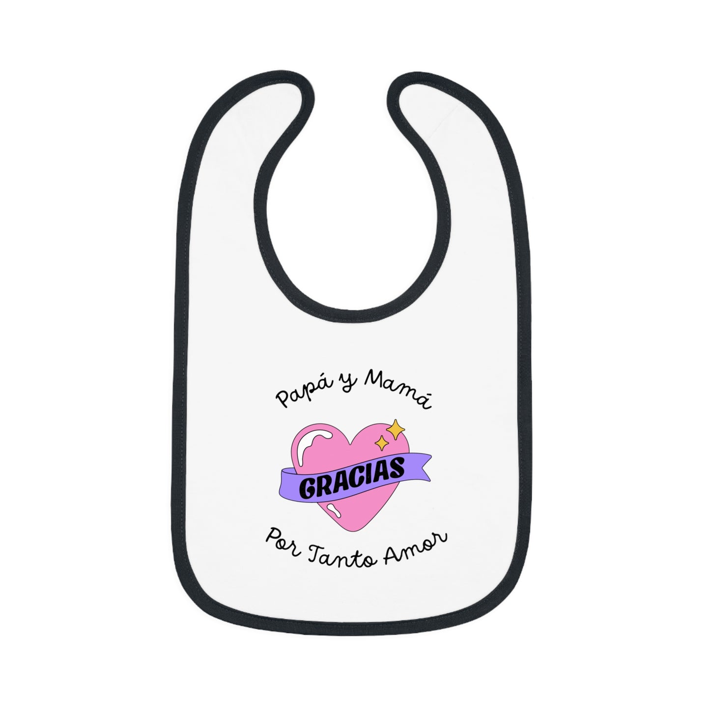 Gracias Baby Contrast Trim Jersey Bib