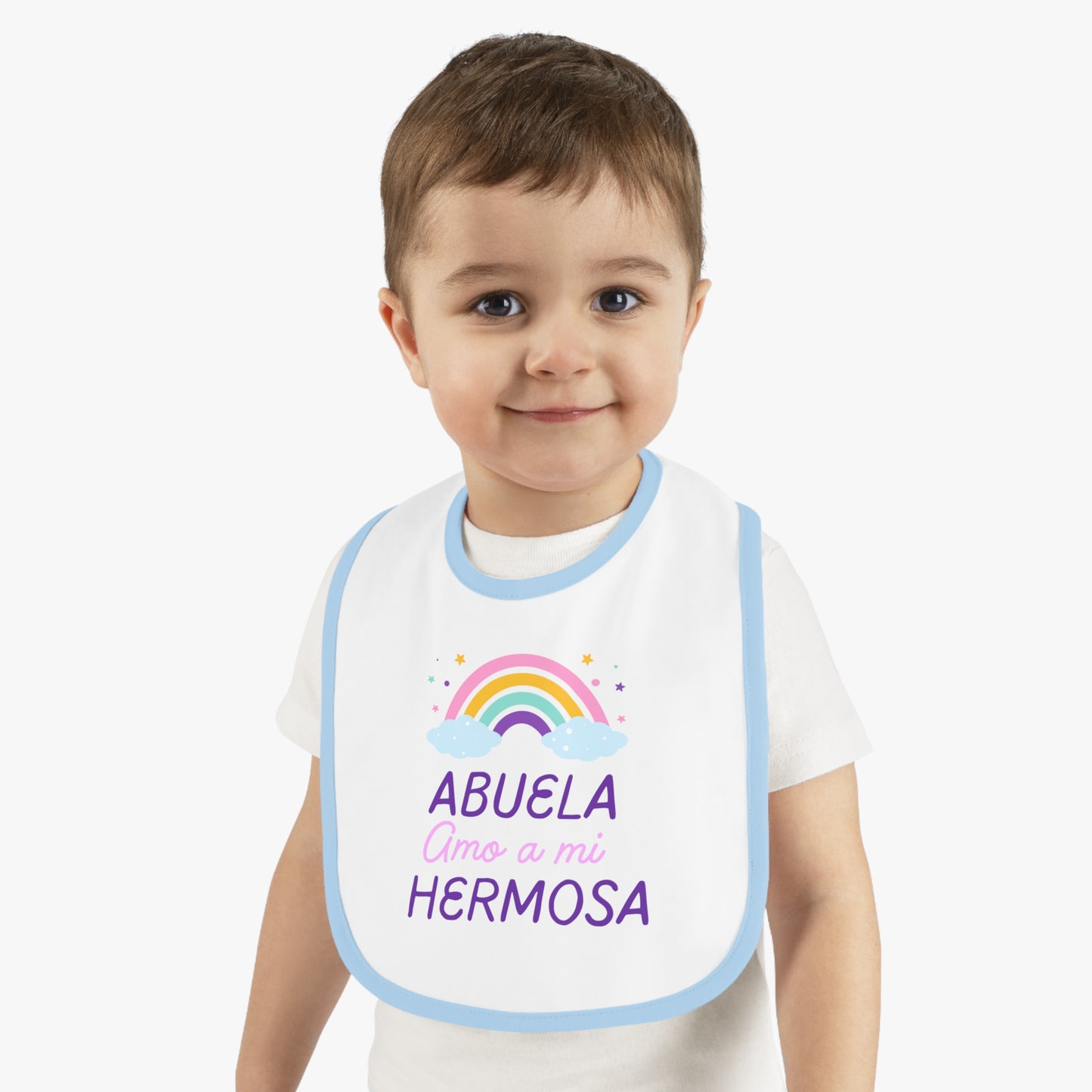 Abuela Baby Contrast Trim Jersey Bib