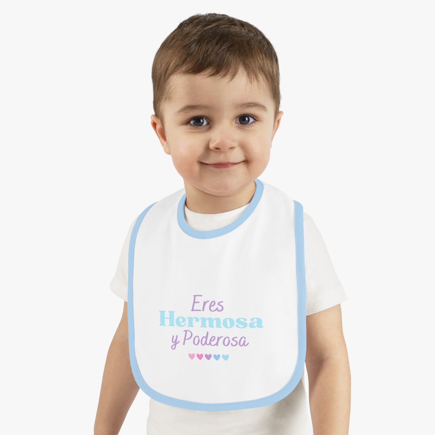 Eres Hermosa Baby Contrast Trim Jersey Bib