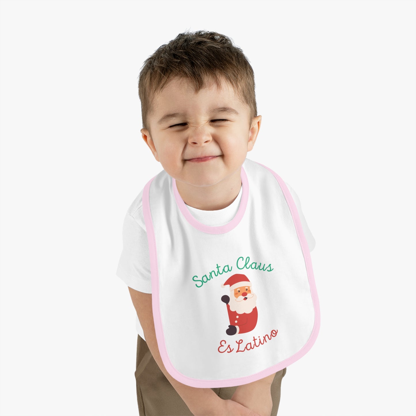 Santa Claus Baby Contrast Trim Jersey Bib