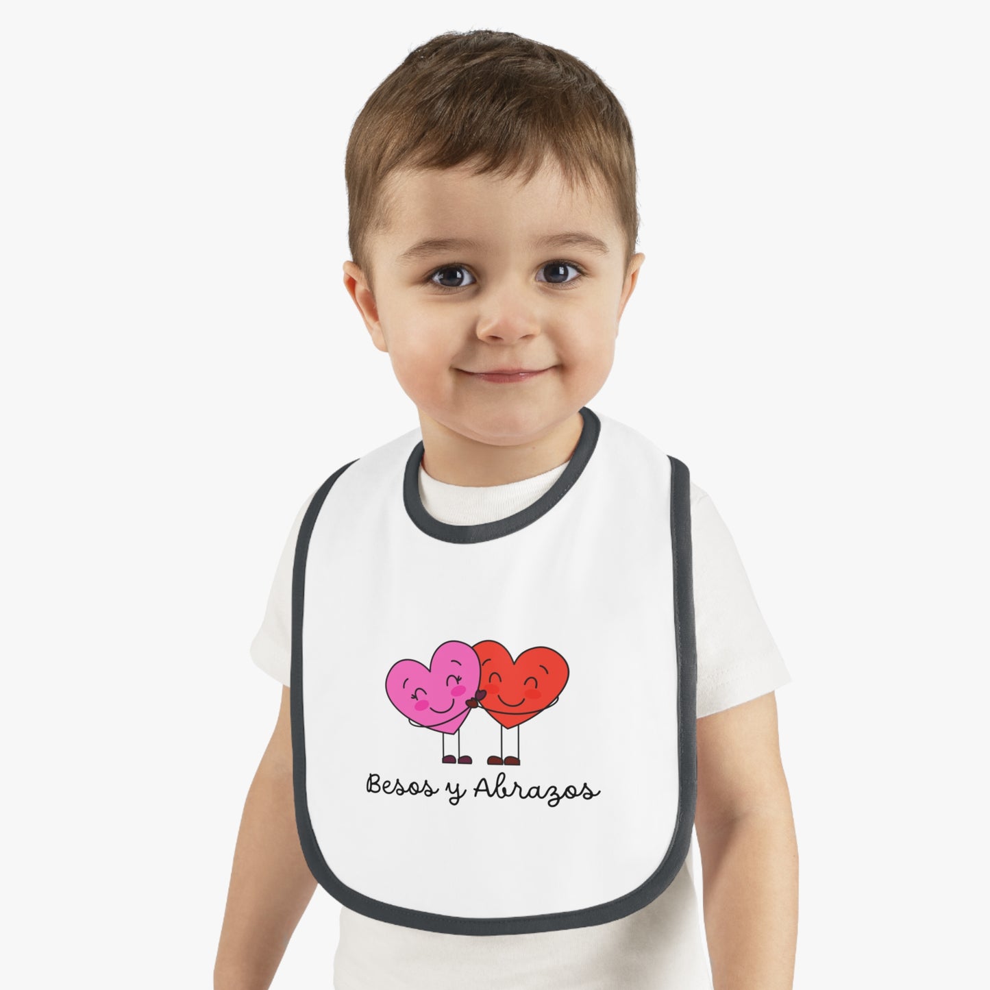 Besos Baby Contrast Trim Jersey Bib