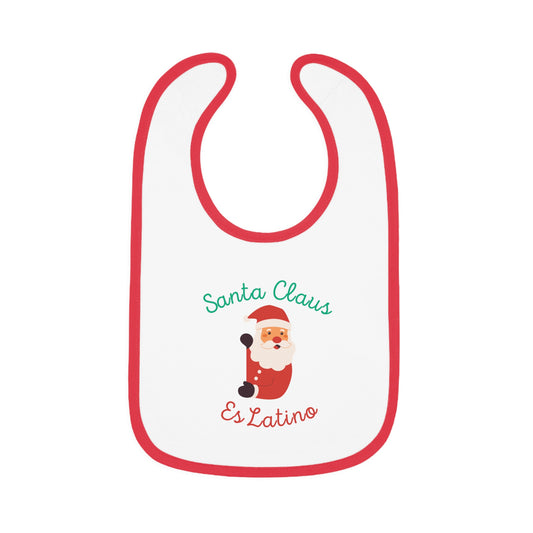 Santa Claus Baby Contrast Trim Jersey Bib