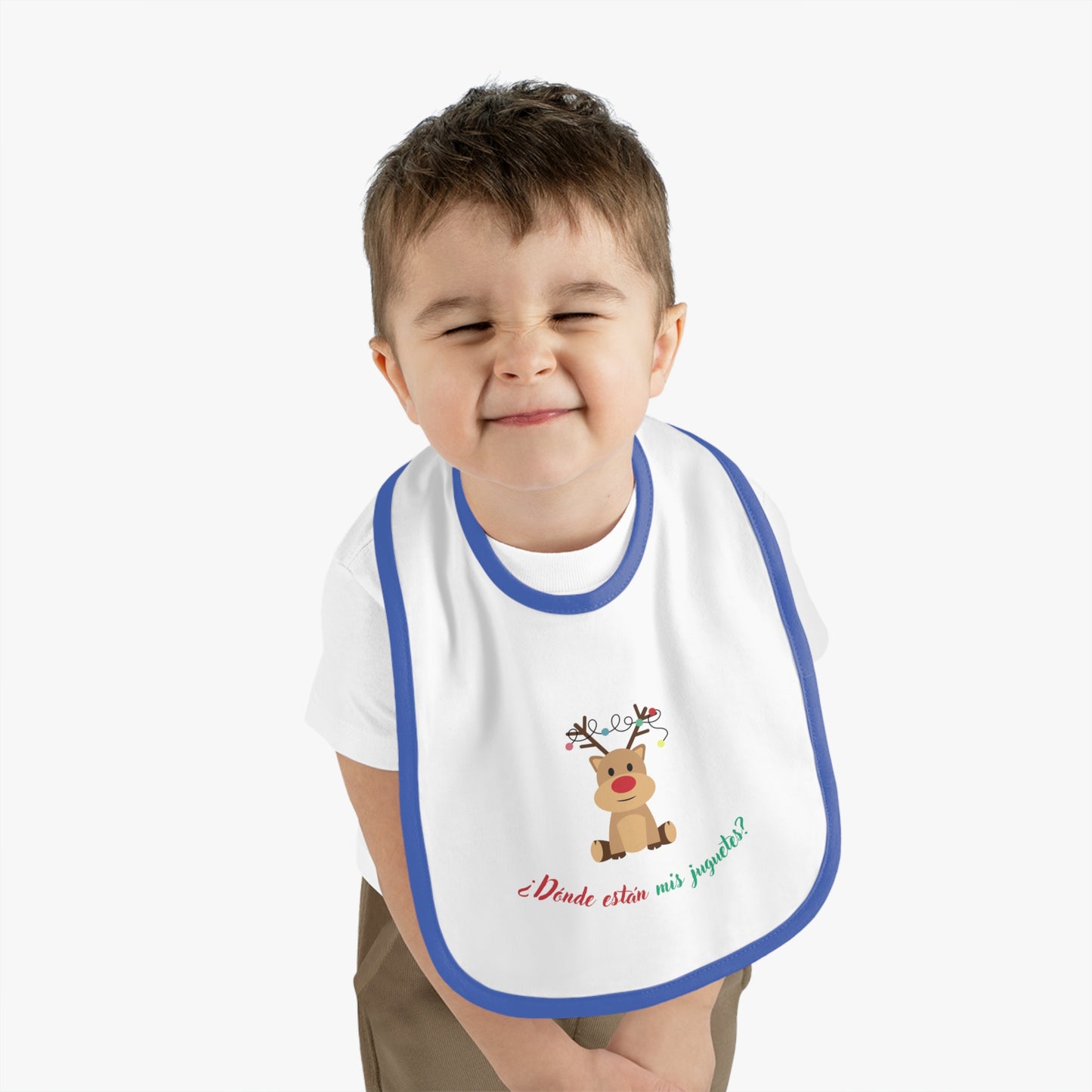 Mis Juguetes Baby Contrast Trim Jersey Bib