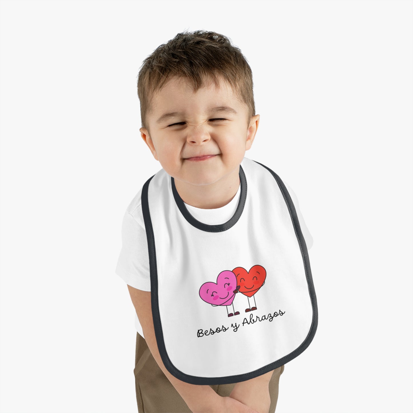 Besos Baby Contrast Trim Jersey Bib