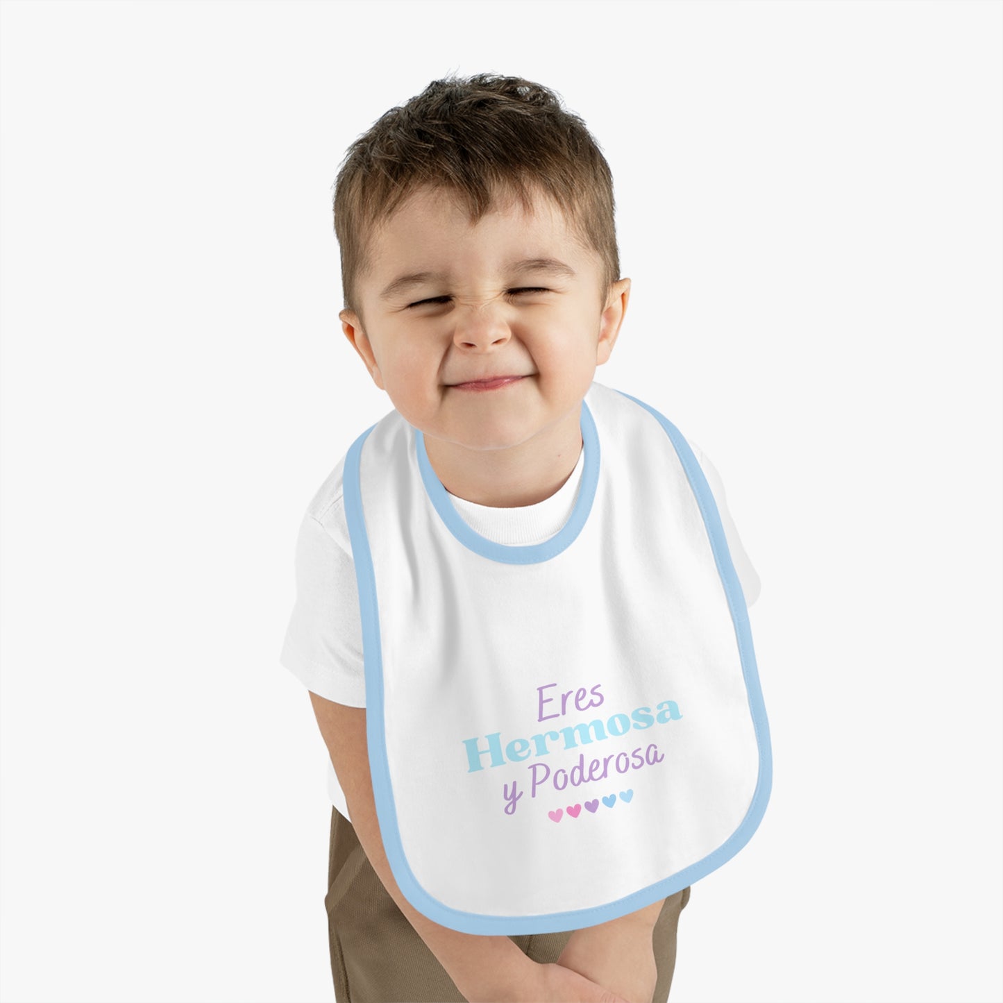 Eres Hermosa Baby Contrast Trim Jersey Bib