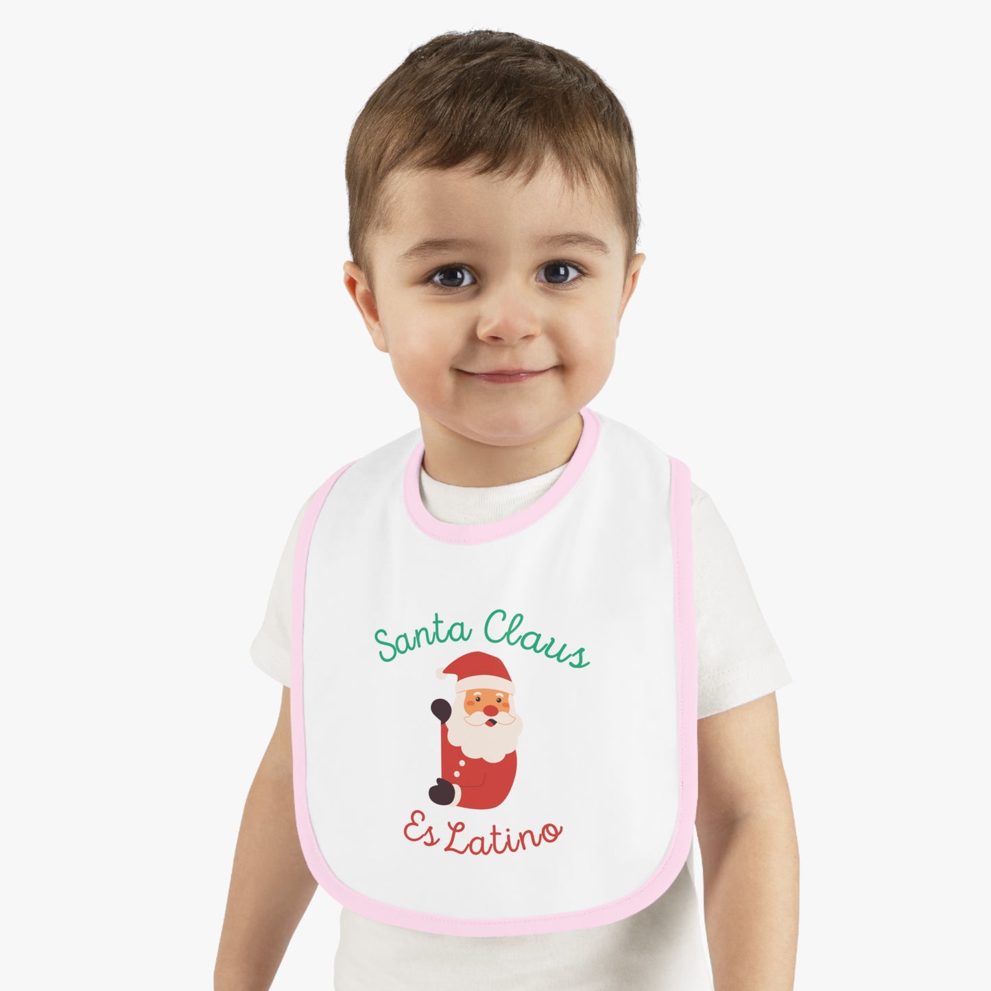 Santa Claus Baby Contrast Trim Jersey Bib