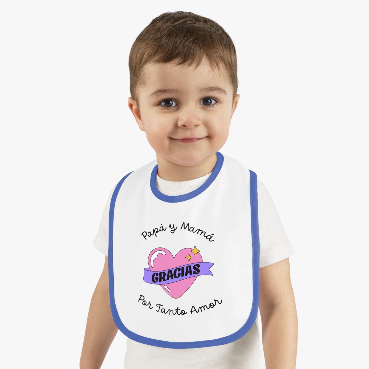 Gracias Baby Contrast Trim Jersey Bib