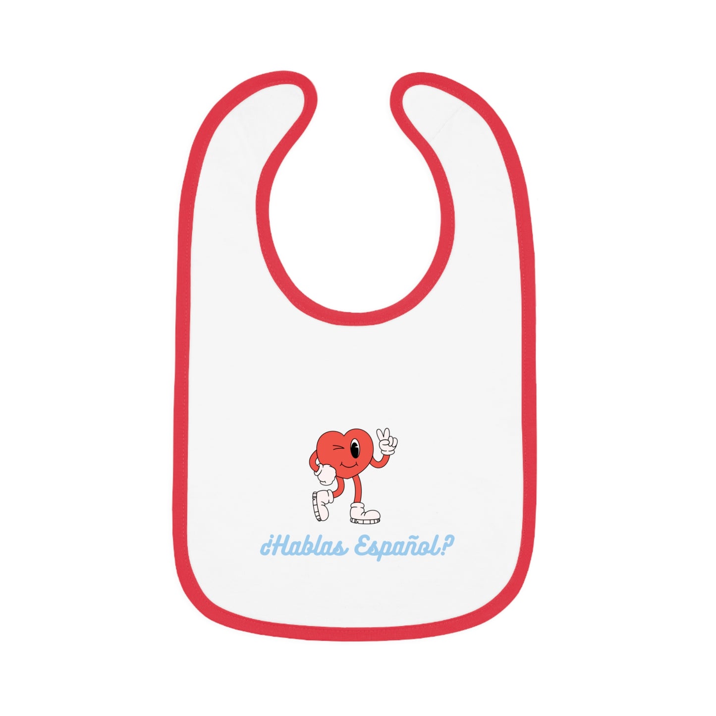 Hablas Español Baby Contrast Trim Jersey Bib