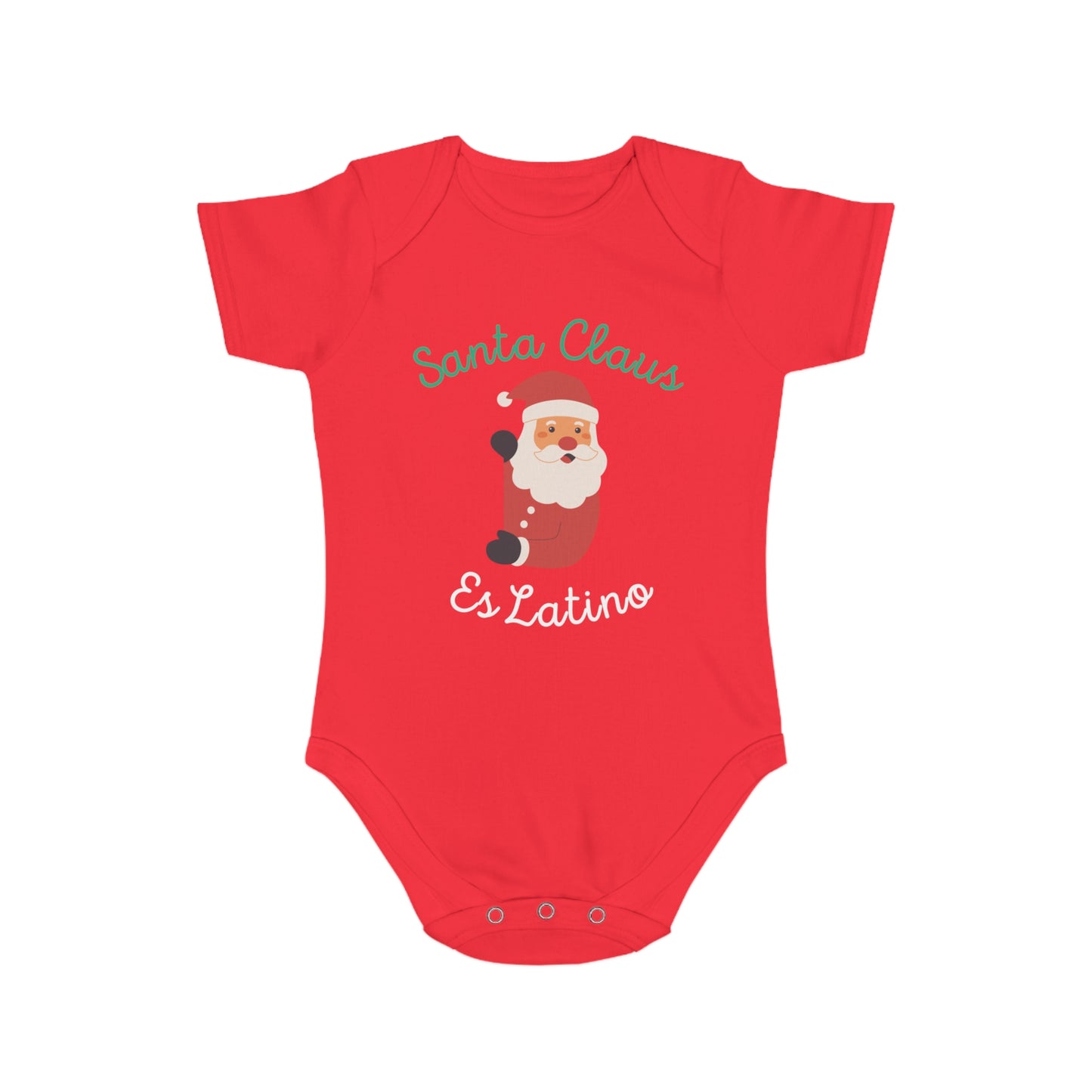 Santa Claus Red Short Sleeve Baby Bodysuit