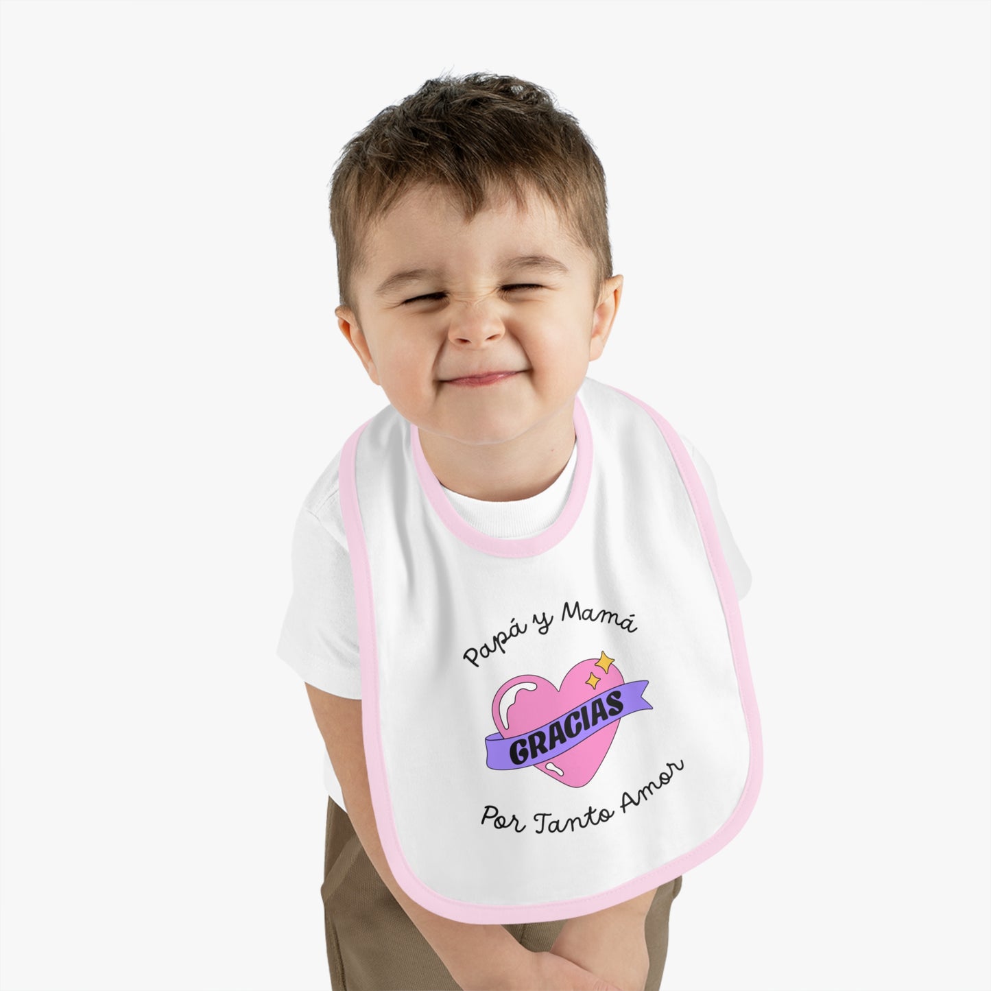 Gracias Baby Contrast Trim Jersey Bib
