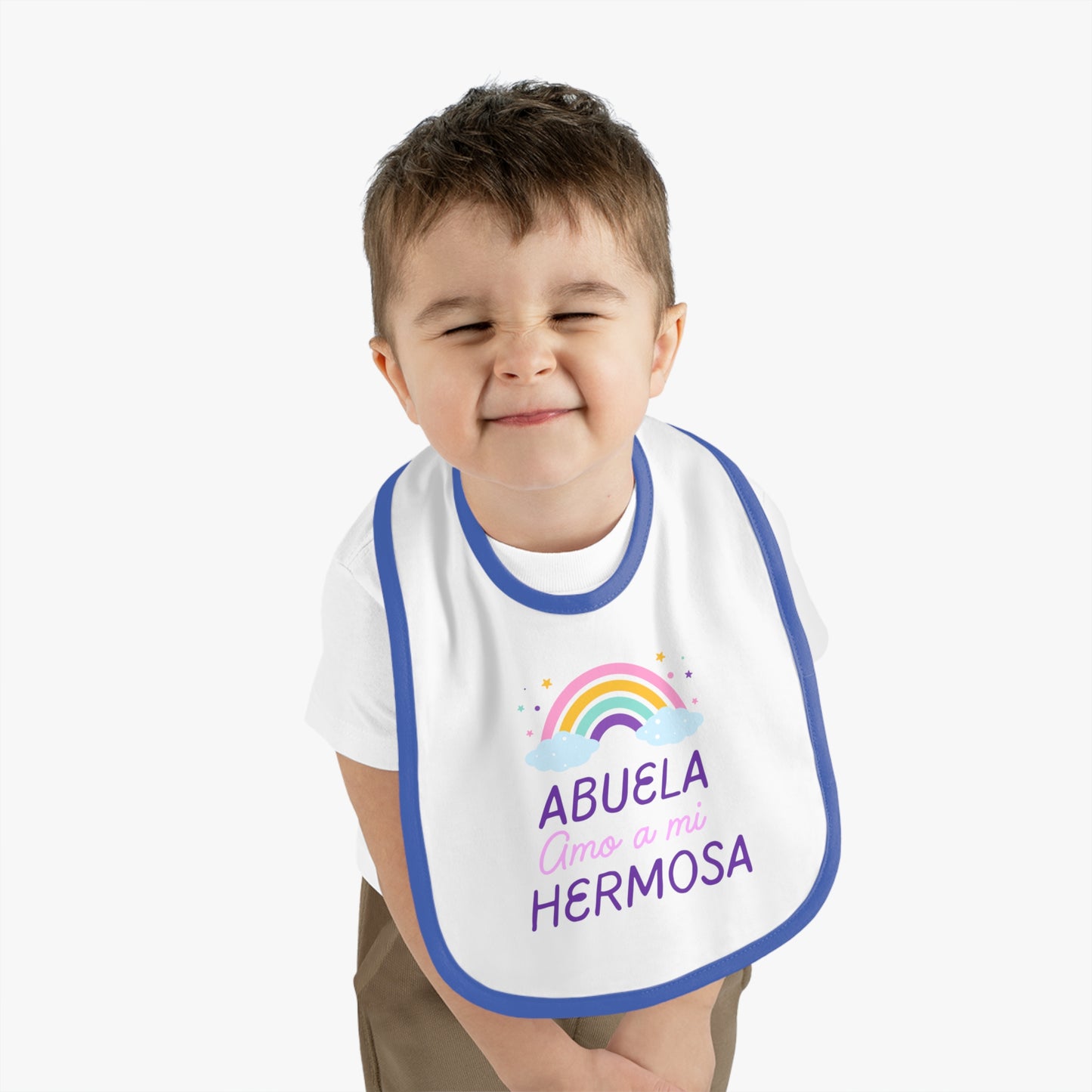 Abuela Baby Contrast Trim Jersey Bib