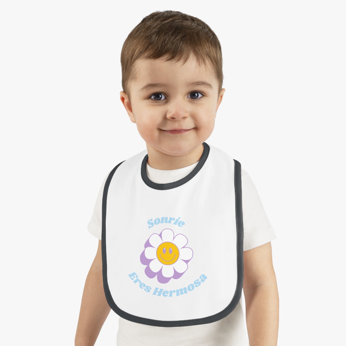 Sonrie Baby Contrast Trim Jersey Bib
