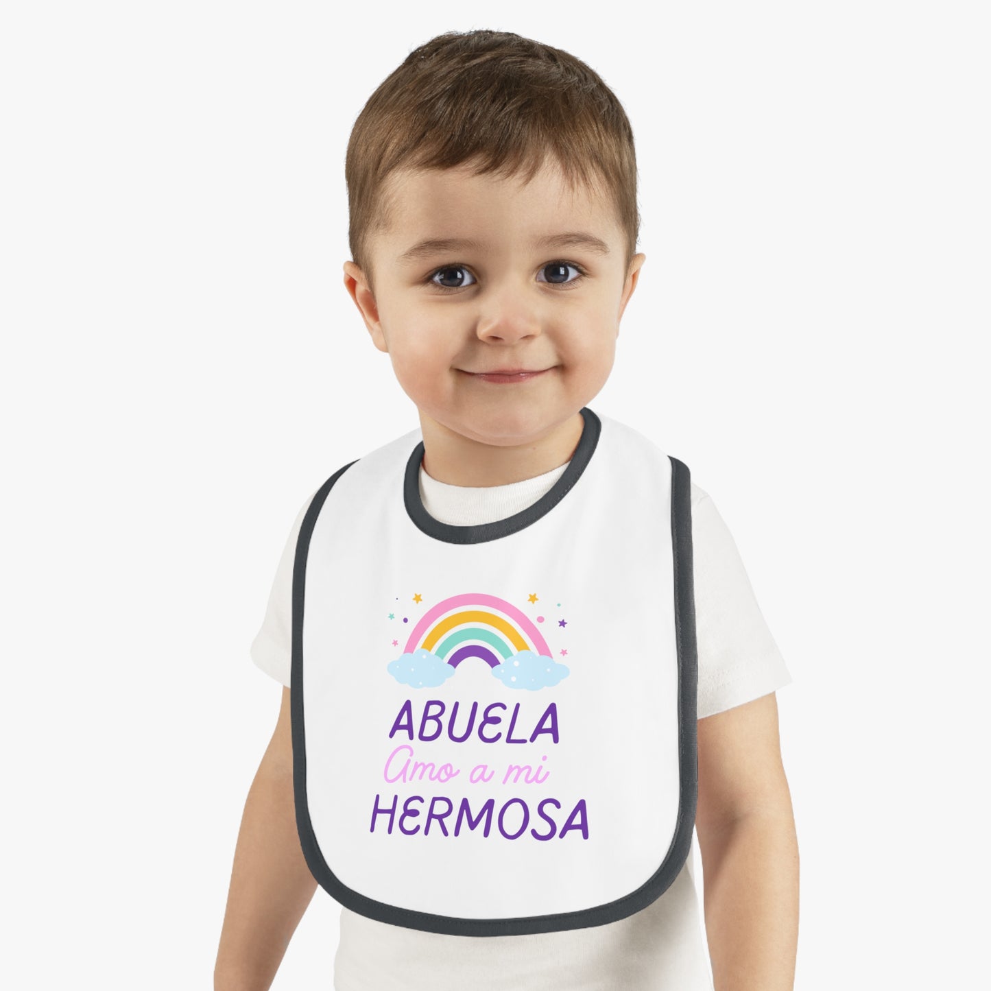 Abuela Baby Contrast Trim Jersey Bib