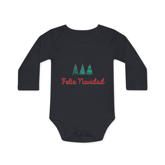 Feliz Navidad Baby Long-Sleeve Organic Bodysuit