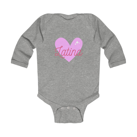Latina Heart Infant Long Sleeve Bodysuit