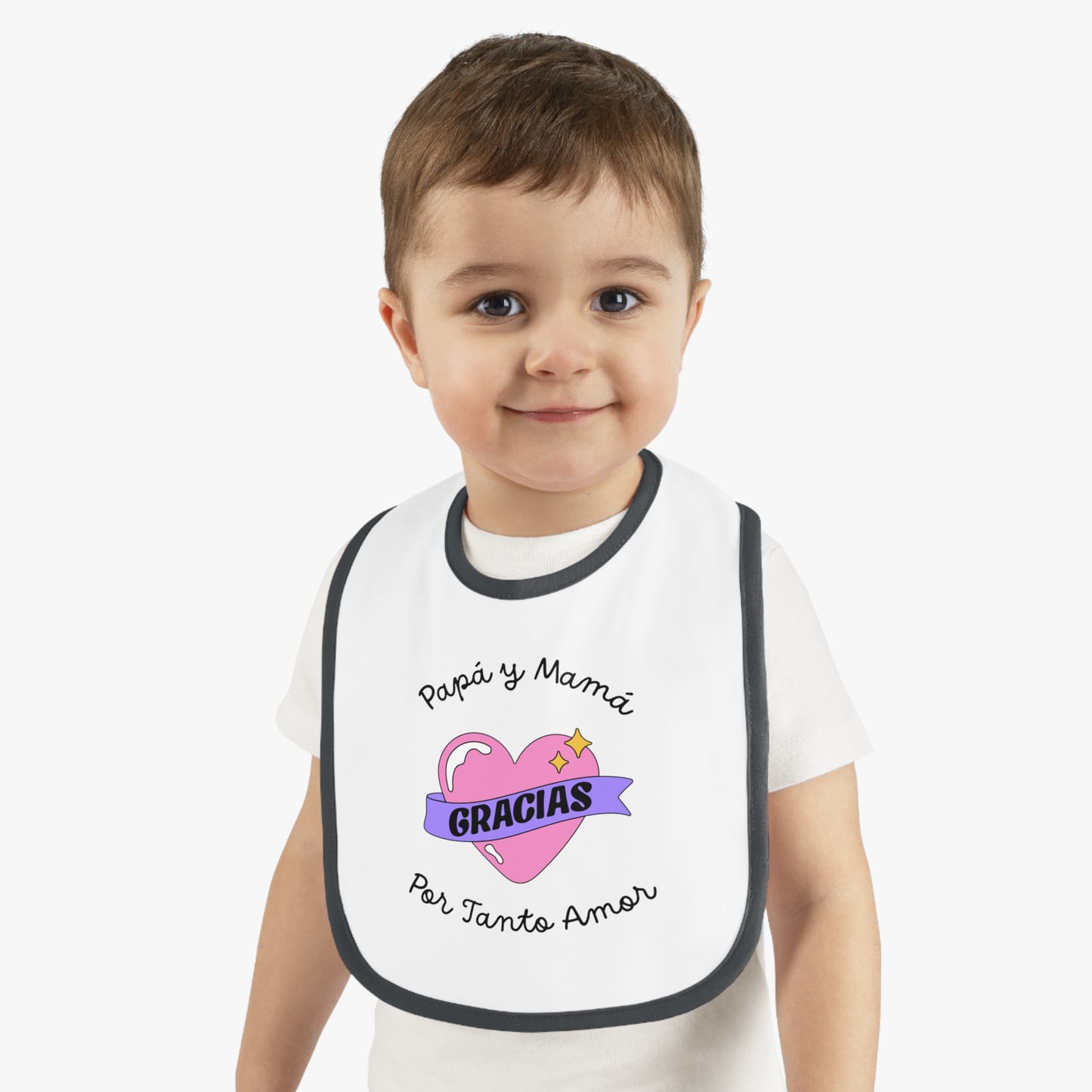Gracias Baby Contrast Trim Jersey Bib