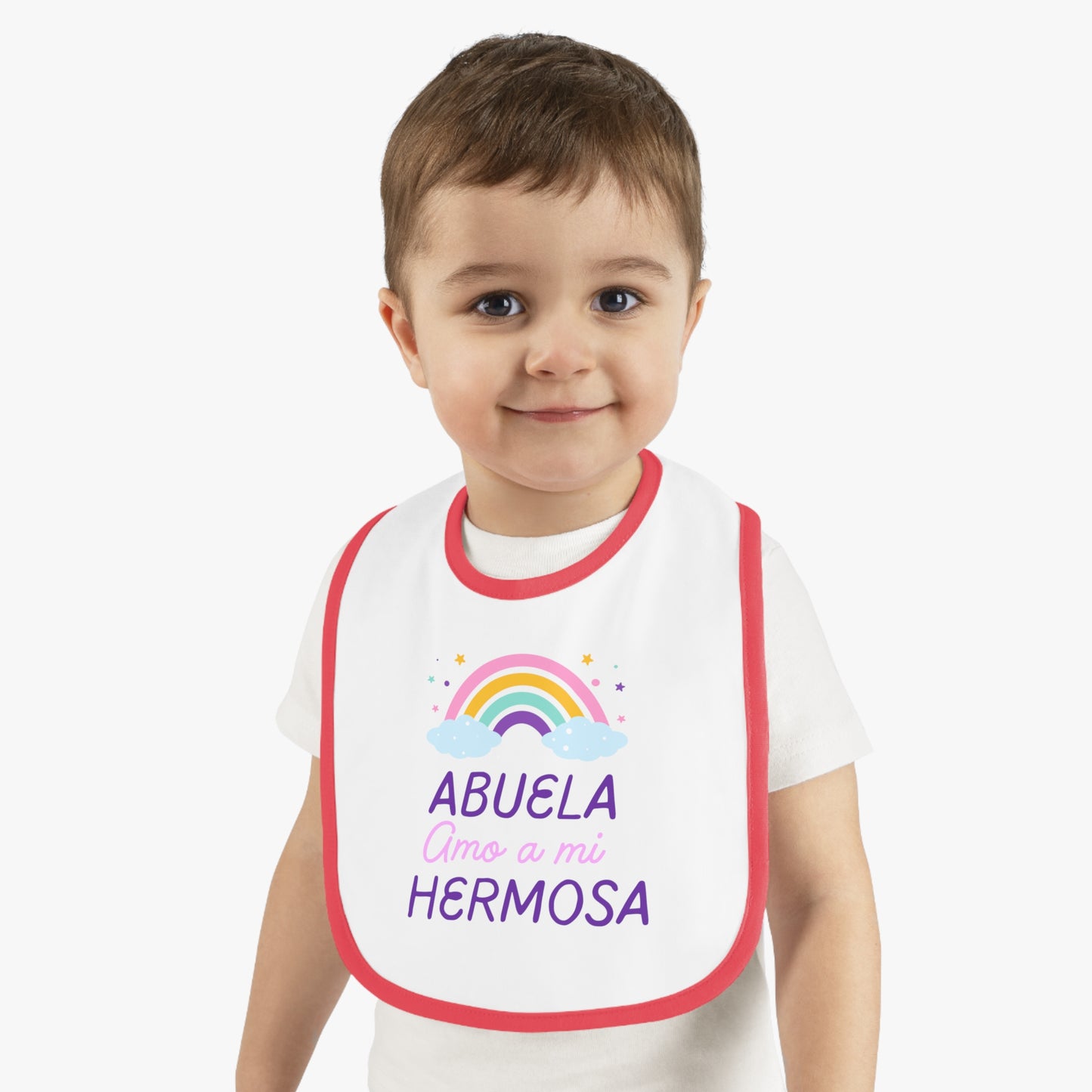 Abuela Baby Contrast Trim Jersey Bib