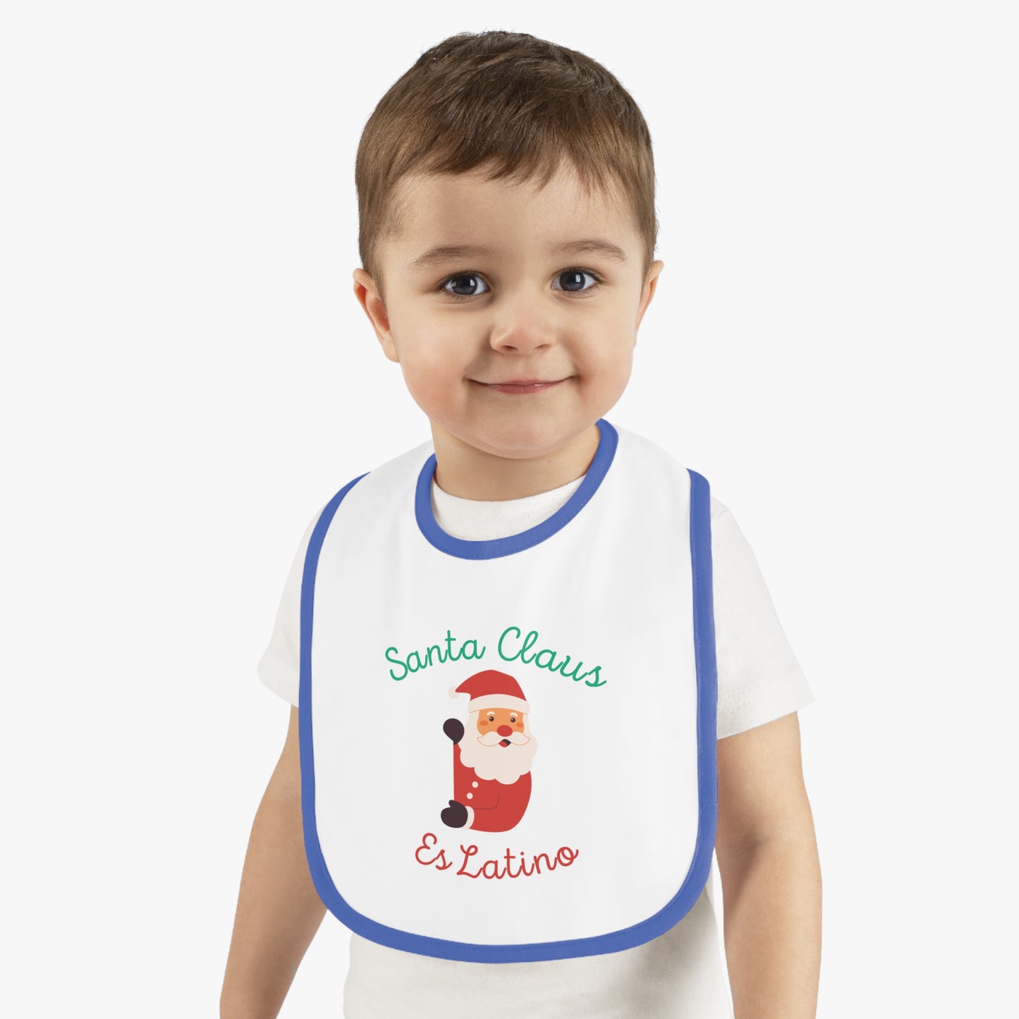 Santa Claus Baby Contrast Trim Jersey Bib