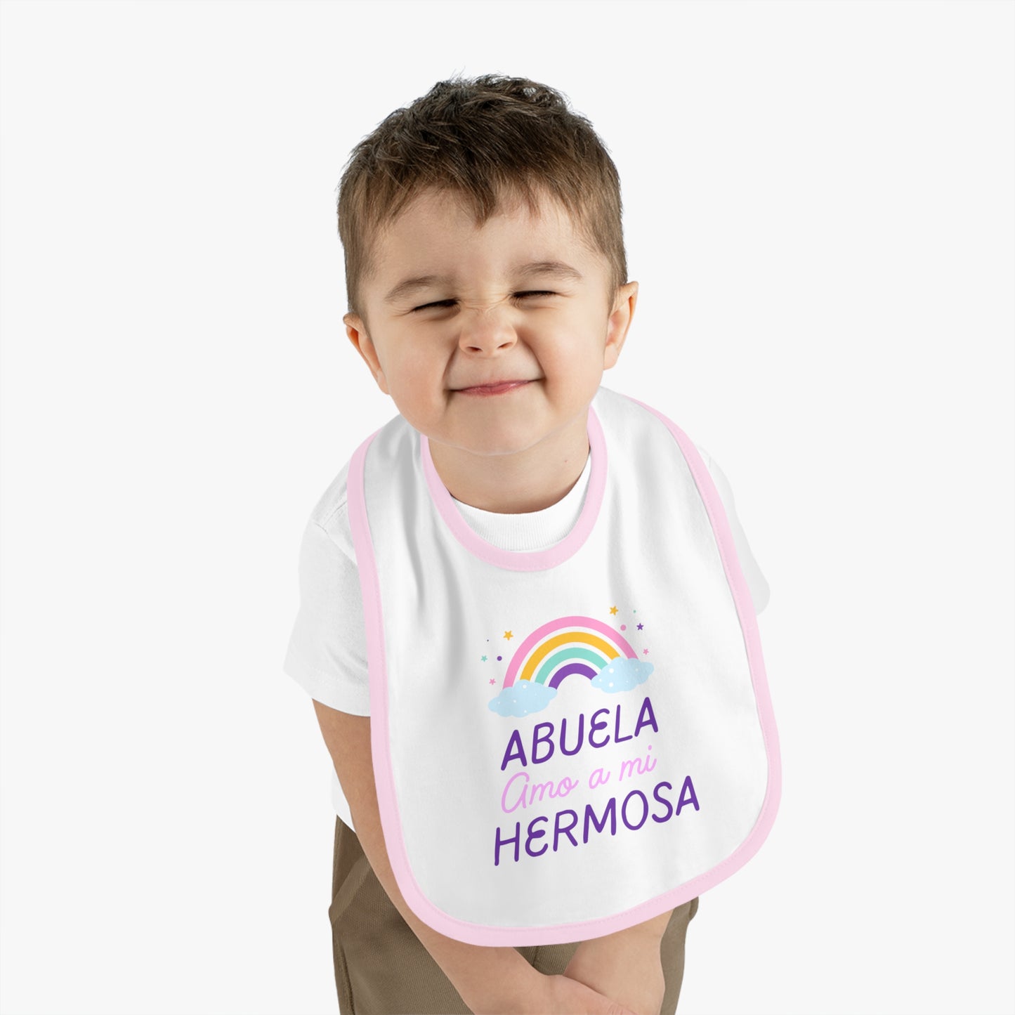 Abuela Baby Contrast Trim Jersey Bib