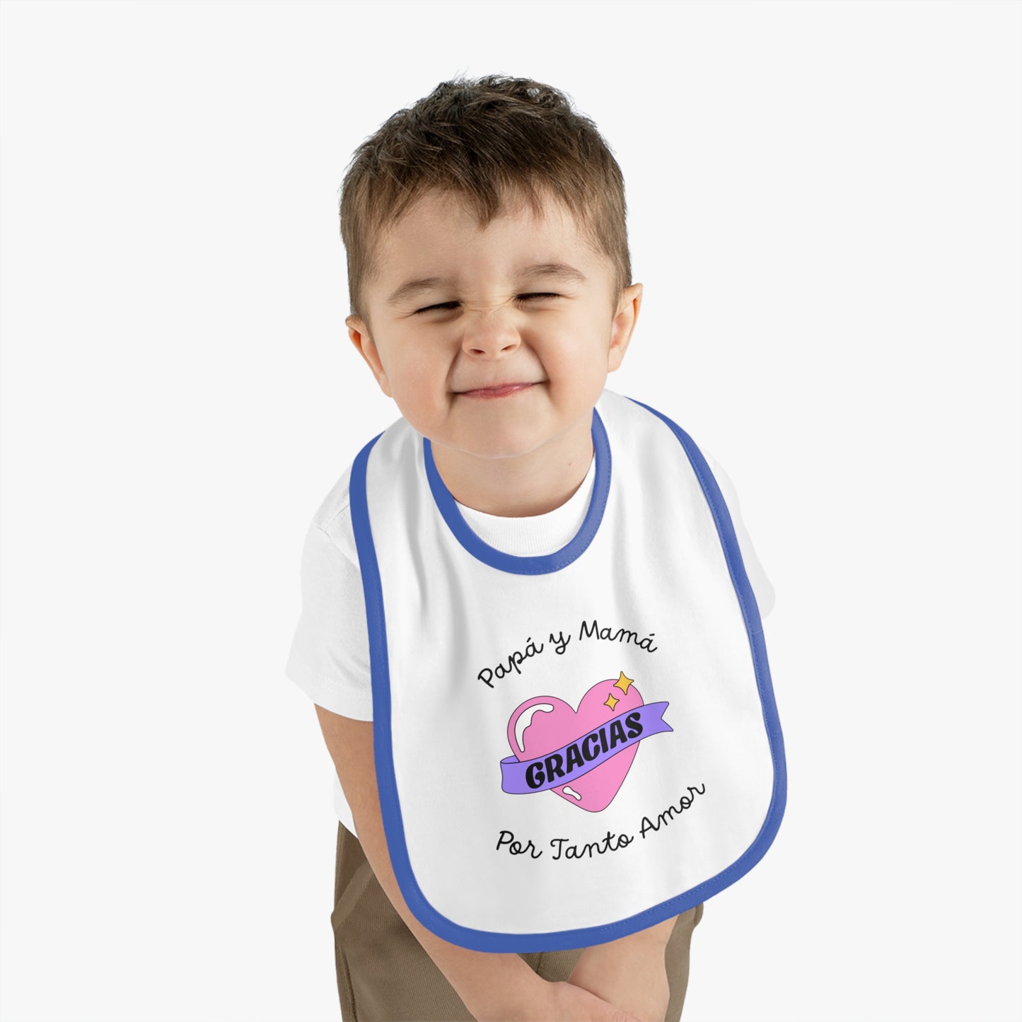 Gracias Baby Contrast Trim Jersey Bib