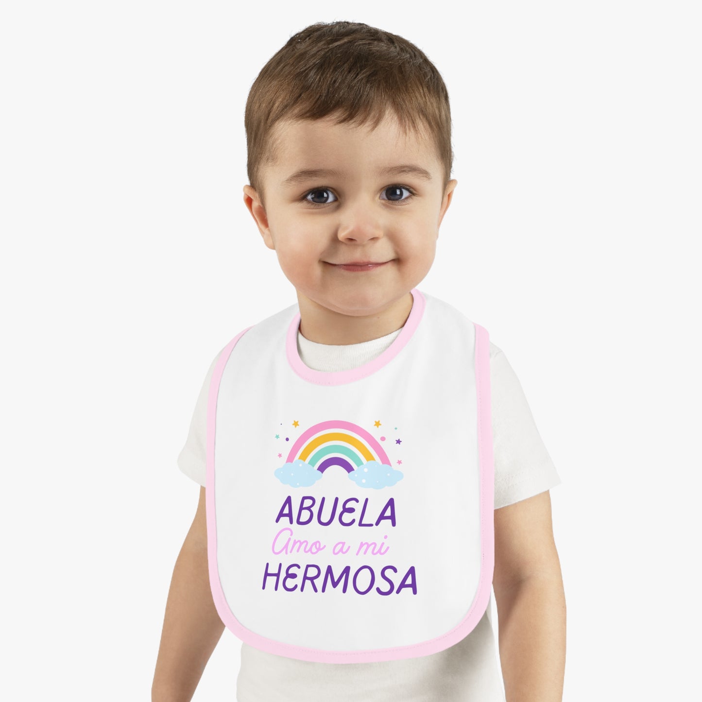 Abuela Baby Contrast Trim Jersey Bib